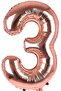 3 Year Old Rosegold Birthday Balloon Set - 3