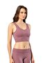 Women's Ribbed Diving Fabric Thick Strap Padded 2-Piece Half Tank Top (Mürdüm- Taşgri̇) - 4