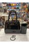 Black Patent Leather Scholarship Large Bag and Wallet Set