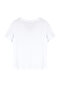 Beyaz %100 Pamuk Regular/Normal Kalıp Nakışlı V Yaka Örme T-Shirt TWOSS24TS00266 - 8