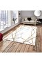 White Gold Stripe Pattern Silk Velvet Elastic Carpet Cover - 3