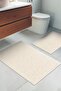 Jolly 2-Piece Cotton Toilet Set, Cream Bath Mat Set - 2