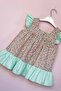 Ruffle and Bow Detailed Honeycomb Pattern Baby Girl Colorful Design Dress - 3