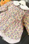 Rococo Floral Print Girl Kids Baby Ruched Colorful Cotton Dress - 2