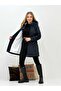 Navy Blue Fur Lined and Waterproof Women's Winter Coat & Coat - 2