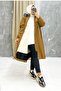 Tan Fur Lined and Waterproof Large Size Oversize Women's Winter Coat & Coat - 8