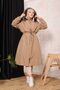 Beige Fur Lined and Waterproof Large Size Oversize Women's Winter Coat & Coat - 2