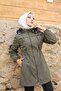معطف وسترة شتوية نسائية كاكي ومقاومة للماء