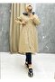 Beige Fur Lined and Waterproof Women's Winter Coat & Coat - 6