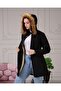 Black Fur Lined and Waterproof Women's Winter Coat & Coat