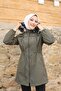 معطف وسترة شتوية نسائية كاكي ومقاومة للماء - 2