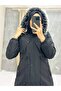Black Fur Lined and Waterproof Women's Winter Coat & Coat - 3