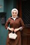 Brown Striped Inside and Self Lined Waterproof Women's Trench Coat - 6