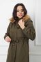 Khaki Fur Lined and Waterproof Women's Winter Coat & Coat - 5