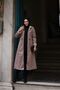 Beige Striped Inside and Hooded Waterproof Large Size Women's Trench Coat - 5