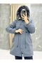Gray Fur Lined and Waterproof Women's Winter Coat & Coat - 2
