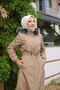 Beige Fur Lined and Waterproof Women's Winter Coat & Coat - 5