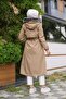 Beige Fur Lined and Waterproof Women's Winter Coat & Coat - 3