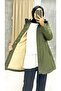 Khaki Fur Lined and Waterproof Women's Winter Coat & Coat - 8