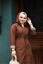 Brown Striped Inside and Self Lined Waterproof Women's Trench Coat - 2