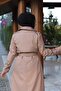 Belted Waist Lined Waterproof Women's Trench Coat - 7