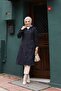 Navy Blue Striped and Hooded Waterproof Women's Trench Coat - 3