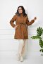 Tan Fur Lined and Waterproof Women's Winter Coat & Coat - 4