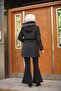 Black Fur Lined and Waterproof Women's Winter Coat & Coat - 5