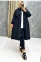 Black Fur Lined and Waterproof Women's Winter Coat & Coat - 4