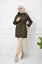 Khaki Fur Lined and Waterproof Women's Winter Coat - 4