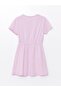 Crew Neck Printed Short Sleeve Girls' Dress - 2