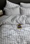 White Plaid Double Duvet Cover Set (WITHOUT SHEET) - 2