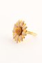 Papatya 6-Piece Gold Luxury Napkin Ring, Cream Color Enamel Flower Model Napkin Ring - 6