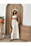 Long Seersucker Pocket Skirt with Elastic Waist - 3