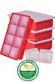 Red Premium Silicone Ice Mold - 8 Compartments with Lid - 5