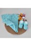 Baby Booties Vest Organic Cotton Hand Knitted Water Green Double Set - 3