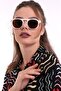 Unisex Huge Cream Brown Sunglasses - 3