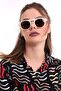 Unisex Huge Cream Brown Sunglasses - 5