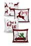 Evmila Christmas Patterned 4-Piece Throw Pillow Cover Set
