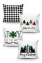 Evmila Christmas Patterned 4-Piece Throw Pillow Cover Set