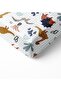 Dinosaur Pattern Printed Baby Size Elastic Sheet Set White - 2