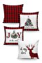 Evmila Christmas Patterned 4-Piece Throw Pillow Cover Set