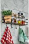 7X40 cm Shelf with Spice Rack and Bathroom Organizer Hook - Spice Rack - Black Single - 6