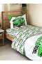 Double Sided Green Sports Car Pattern - Printed Single Duvet Cover Set White - 2