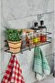 7X40 cm Shelf with Spice Rack and Bathroom Organizer Hook - Spice Rack - Black Single - 3