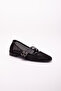 Black Glitter Mesh Women's Evening Dress Ballerinas - 4