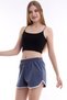 Indigo Women's Mini Sports Casual Shorts with Piping on the Sides - 5