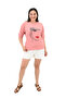 Women's Large Size Face Printed T-Shirt 1788-25 - 3