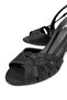Women's Vegan Black Heeled Sandals - 3
