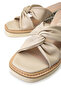 Women's Genuine Leather Beige Heeled Slippers - 4